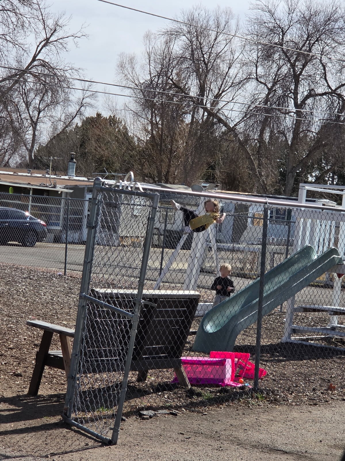 Family enjoying park activities